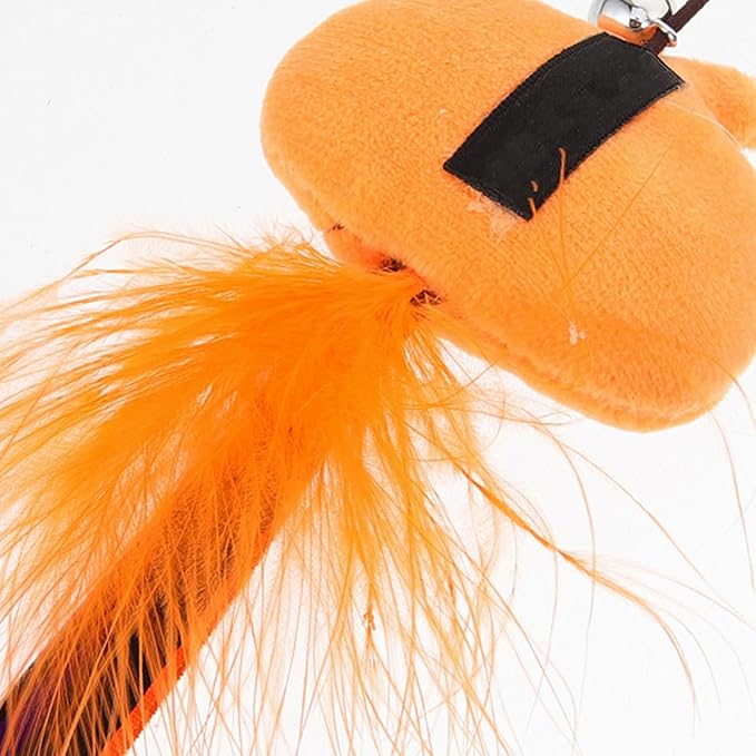 BESTOYARD Halloween Cat Wand Toys, Interactive Cat Teasing Stick Multifunctional Wand Toy Kitten Stick Funny Pet Launcher