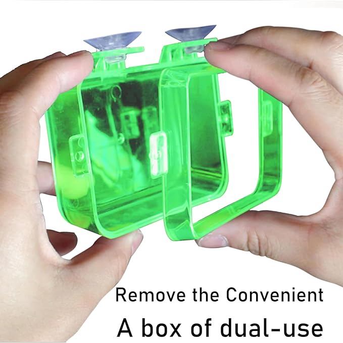 Tfwadmx 2 Pcs Reptile Feeder Chameleon Bowl Water Dish with Suction Cup Gecko Worm Feeder Anti-Escape Chameleon Supplies Accessories for Iguana Lizard Bearded Dragon Snakes （Green,S）