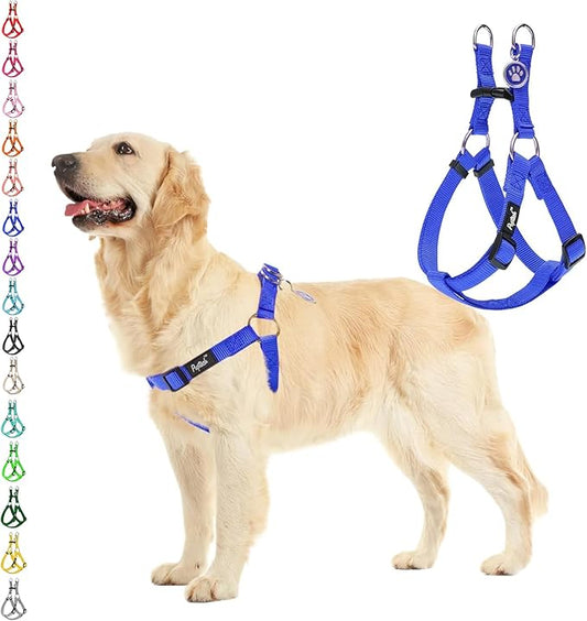 PUPTECK No Pull Dog Harness Soft Adjustable Basic Nylon Step in Puppy Vest Outdoor Walking with ID Tag
