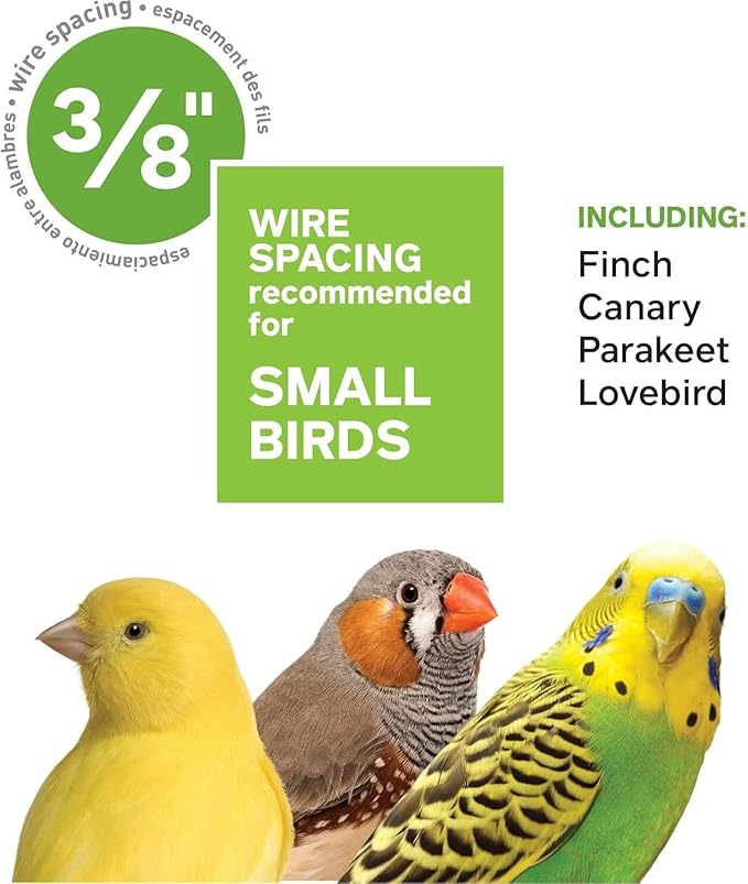 Rustic Retreat Top Bird Cage with Durable Metal Construction, Spacious Interior, and Convenient Top Access Teal/Flat Top