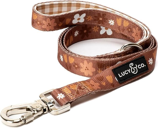 Lucy & Co. 5 Foot Designer Dog Leash for Small, Medium or Big Dogs or Puppies Puppy - Pet Accessories & Supplies -(Chocolate Meadow, Small)