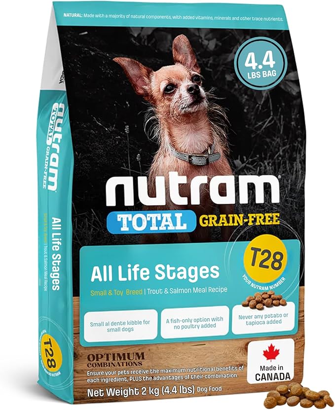 T28 Grain-Free Dog Food for Small & Toy Breeds – High Protein Trout & Salmon Meal Kibble | Chicken-Free, Limited Ingredient, Fish Dry Dog Food for Small Dogs & Puppies (4.4 Pounds)