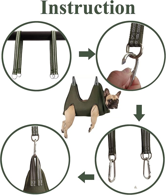 10 in 1 Dog Pet Grooming Hammock Harness with Nail Clippers/Trimmer,Dog Nail Hammock, Grooming Sling for Nail Clipping Hanging Harness Restraint for Claw Care