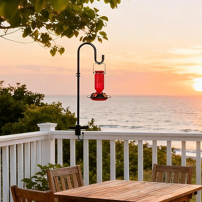 2Pack 36inch Deck Bird Feeder Hanger for Railing, Fence Hooks for Hanging, for Hanging Bird Feeders, Wind Chimes