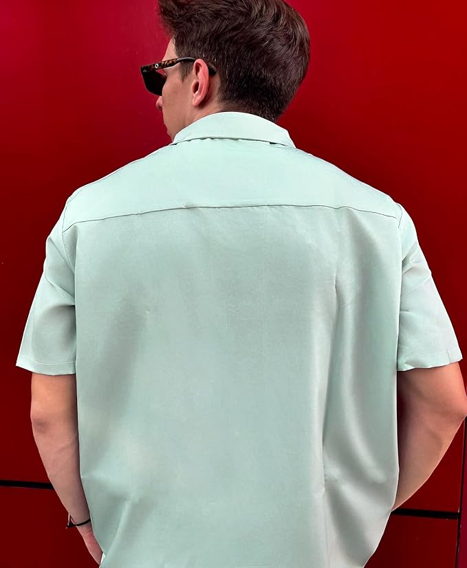 Men’s Hawaiian Shirt Western Cowboy Symmetrical Print Short Sleeve Button Down Casual Beach Holiday Summer Shirt