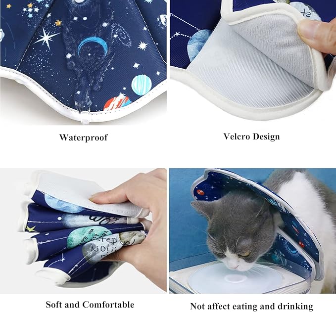 Soft Cat Cone, Adjustable Pet Recovery Collar After Surgery to Prevent Licking Wound, Protective Cat Neck Cone, Comfortable Pet Elizabethan Collar for Cats Kittens and Puppies (Small)