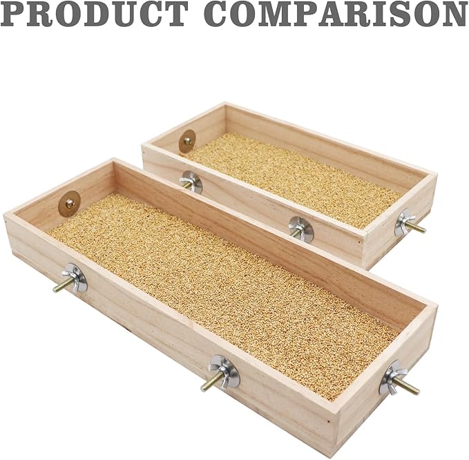 Bird Feeding Cups, Natural Wooden Parrot Perch Stand, Birds Food Dish, Parakeets Feeder Bowl, Cage Accessories for Small Animals Rat Hamster Guinea Pig Chinchillas Budgies Cockatiels Love Birds