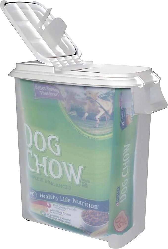Buddeez Airtight Pet Food Storage Container - 50 QT Capacity Dog Food Storage Container, Cat Food Container, Bird Seed Storage Container, Rolling Storage Bin, Air Tight with White Lid