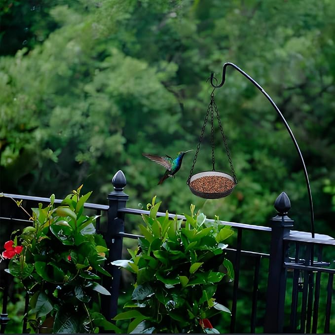 Hanging Bird Feeder, Birdfeeder Hanging for Garden Yard Outside Hanging Bird Feeder Tray - Metal Mesh Platform Feeders for Birds Outside Outdoors Hanging for Attracting Birds - Original
