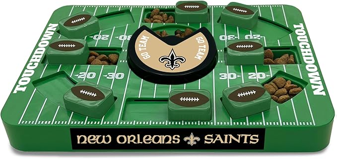 Pets First NFL New Orleans Saints Large Puzzle Toy - Interactive Dog Slow Feeding Treat Toy, Large Size