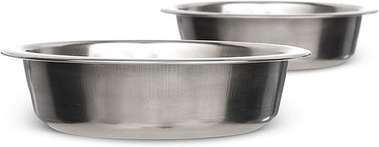 Neater Pet Brands 1.5 Cup (12 oz.) Shallow Stainless Steel Cat Bowls, Set of 2 Neater Feeder Replacement Bowls (Deluxe Model), Metal Cat Dishes for Food and Water, Whisker Friendly, Dishwasher Safe