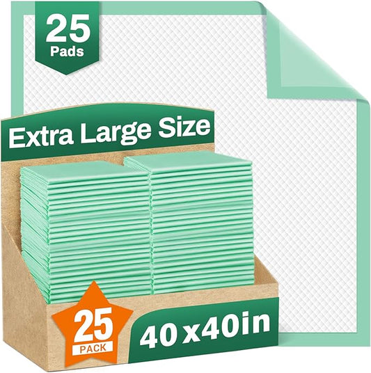 Disposable Bed Pads 40"X40" Extra Large Pee Pads for Incontinence 140 Gram Heavy Duty Super Absorbent Underpads Waterproof Chucks Pads for Adults, Elderly or Pets [100x100CM, 10pcs]