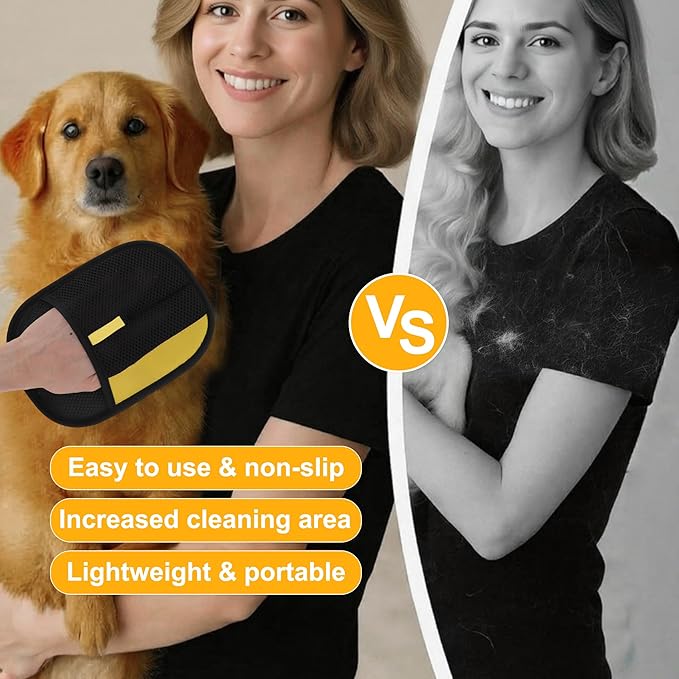 Pet Hair Remover Gloves, Advanced Static-Adhesive Pet Hair Removal Gloves, Reusable Cat Dog Hair Remover Mitt, Pet Grooming Glove for Shedding, 1PCS