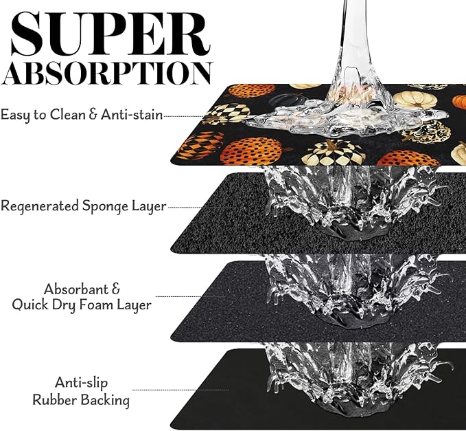 Fall Absorbent Dog Bowl Mats for Food and Water, Quick Dry Cat Food Mat Non-Slip Pet Supplies