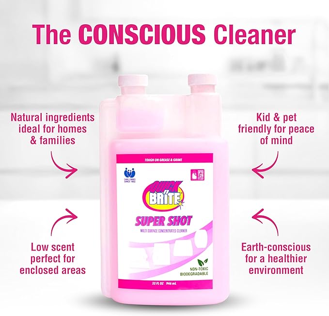 Quick N Brite Super Shot Liquid Cleaner, True All Purpose Cleaner, Concentrated, 32 oz
