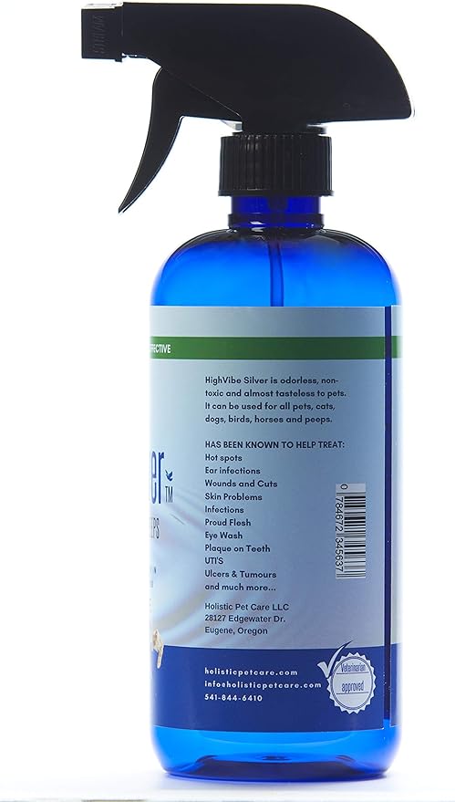 Colloidal Silver Spray for Dogs, Cats, Horses & Birds - 20 PPM Effective Wound Care, Hot Spot Treatment, Skin Relief & Immune Support - All-Natural Pet Silver Spray (16 Oz)