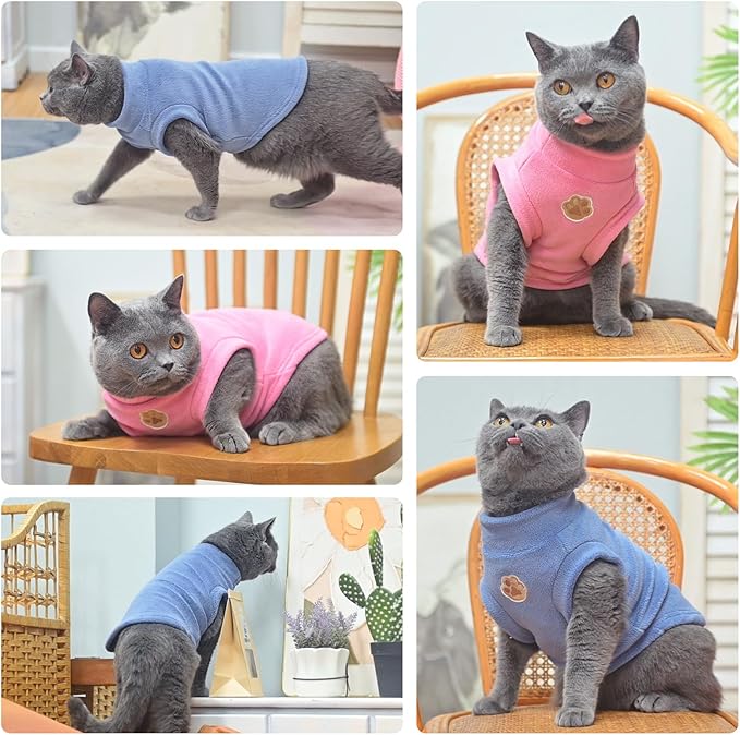 BEAUTYZOO Cat Sweater Turtleneck - Soft Fleece Cat Sweaters for Cats Only Warm Kitten Clothes, Fall Winter Pet Coat Pullover Sweatshirt Clothing Also for Puppy Small Dogs Sphynx Hairless Cats