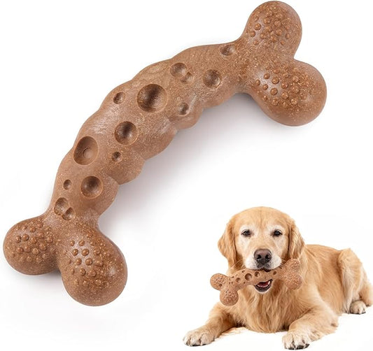 Dog Chew Toy for Aggressive Chewers Milk Flavored Indestructible Dog Bone Toys for Medium Large Breed to Keep Them Busy