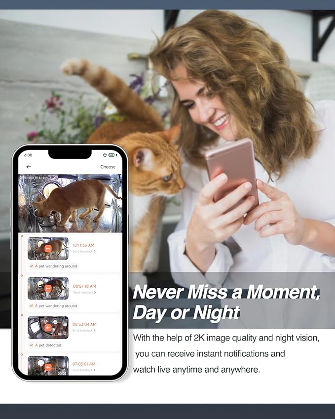 Outdoor Heated Cat House in Winter,Extremely Insulated & Weatherproof,Elevated Feral Cat Shelter with Waterproof Eaves & Escape Door for Outside Stray Barn Cat (Dark Grey, L with Cam)