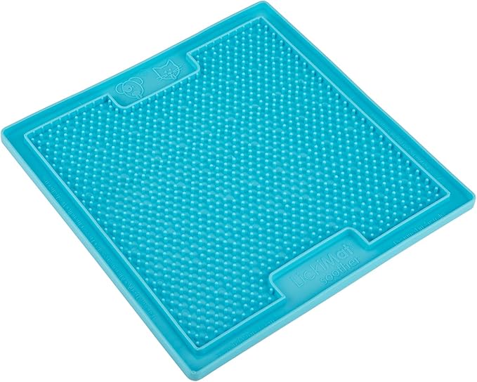 LickiMat Classic Soother, Cat Slow Feeder Lick Mat, Boredom Anxiety Reducer; Perfect for Food, Treats, Yogurt, or Peanut Butter. Fun Alternative to a Slow Feed Cat Bowl or Dish, Turquoise