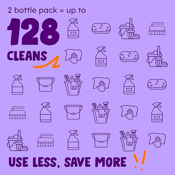 Originally Yellow Lavender Vinegar For Cleaning Purpose | USA Made All Purpose Cleaner | Use as a Floor, Glass, Kitchen, & Bathroom Cleaner | Plant Derived Vinegar 1 Gallon in 2 bottles | 128 Oz