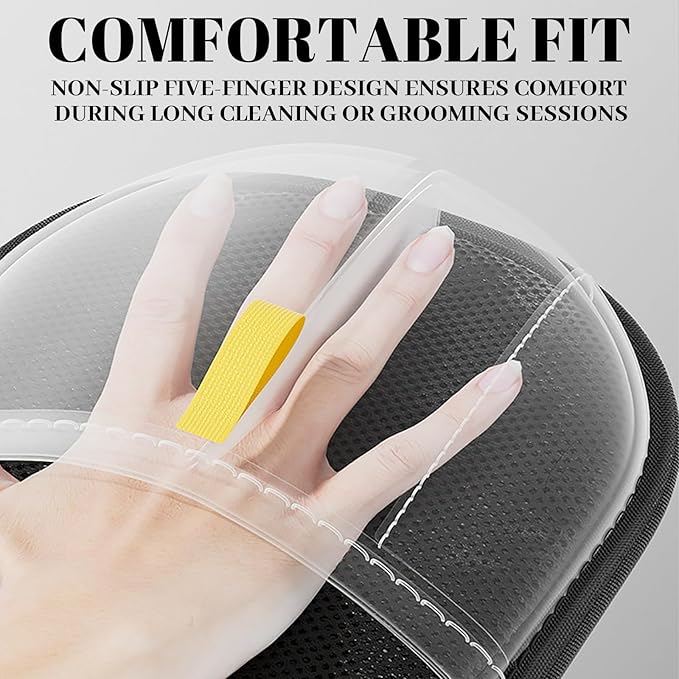 Pet Hair Removal Gloves, Pet Grooming Gloves, Electrostatic Pet Hair Remover Glove for Cats & Dogs, Washable Reusable Pets Hair Remover Tool for Clothing, Furniture, Couch, Car Seat, Curtain (2)