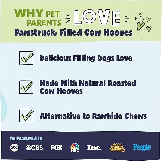 Pawstruck Peanut Butter Filled Cow Hooves for Dogs – Made in USA, Long-Lasting Dental Treats and Chews – Beef Hoof – 5 Count – Packaging May Vary