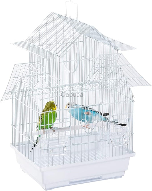 Small Bird Travel Cage - The Lightweight Small Birds Starter Kit with Birdcages and Accessories Great for Parakeets Lovebirds Parrotlets Finches Canaries