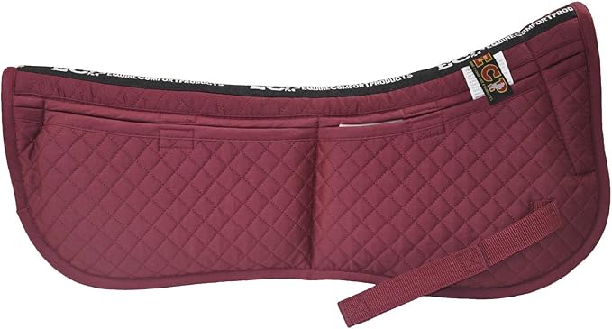 ECP Equine Comfort Products Adjustable Shock Absorbing Memory Foam Half Saddle Pad, Injury Prevention & Pressure Relief, Customizable Fit, Breathable for All Riding Styles