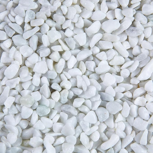 5lb Rocks Polished Silica Gravel for Plants Garden, Decorative Pebbles Ideal for Fish Tank, Vases, Succulents, Crafting, Home Decor and Garden Landscaping, Snow White(0.16-0.24”)