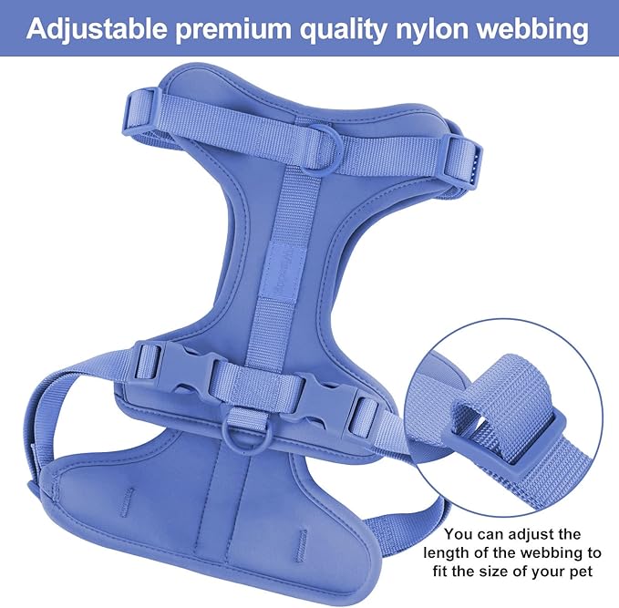 Wisedog No Pull Lightweight Dog Vest Harness with Soft and Comfortable Cushion, Breathable Mesh, for Small Medium Large Dogs Walking (S(Neck: 9.84"-14.17";Chest: 14.17"-22.05"), Blue)