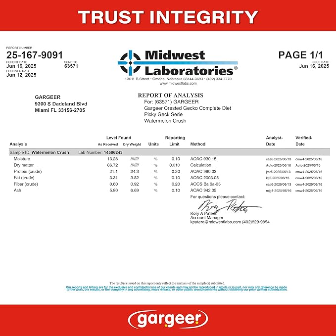 'Picky Geck' Watermelon Crush - Premium Crested Gecko Food | Hydration & Circulation Support with Bee Pollen & Coconut | No Fillers - Only Premium Ingredients | 2oz | Made in USA. Enjoy!