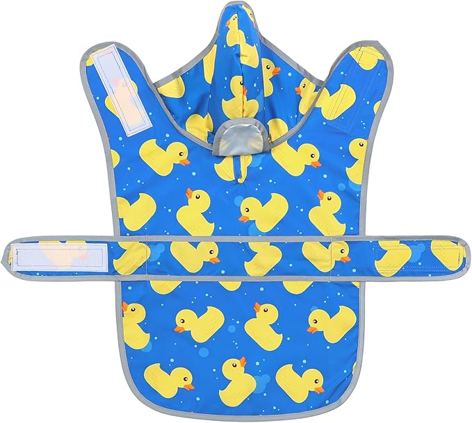 Dog Rain Coat for Large Dogs Waterproof Hooded Rain Jacket with Reflective Strips Leash Hole & Poncho Adjustable Fit (ShinyDuck,XXL)