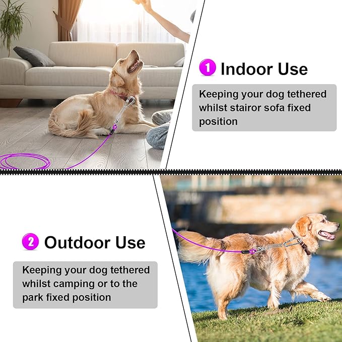 Jenico 100 FT Dog Runner Cable with Swivel Hook, Outdoor Training Line for Small to Medium Pets Up to 500 LBS