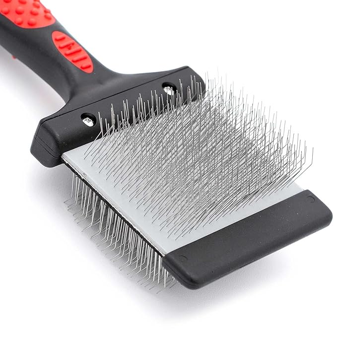 Jeffers Pet Double Sided Grooming Slicker Brush for Dogs, Cats, Puppies – Flexible Head with Stainless Steel Pins – Detangler Tool for Mats, Loose Fur, Shedding – Home or Professional Use - Large