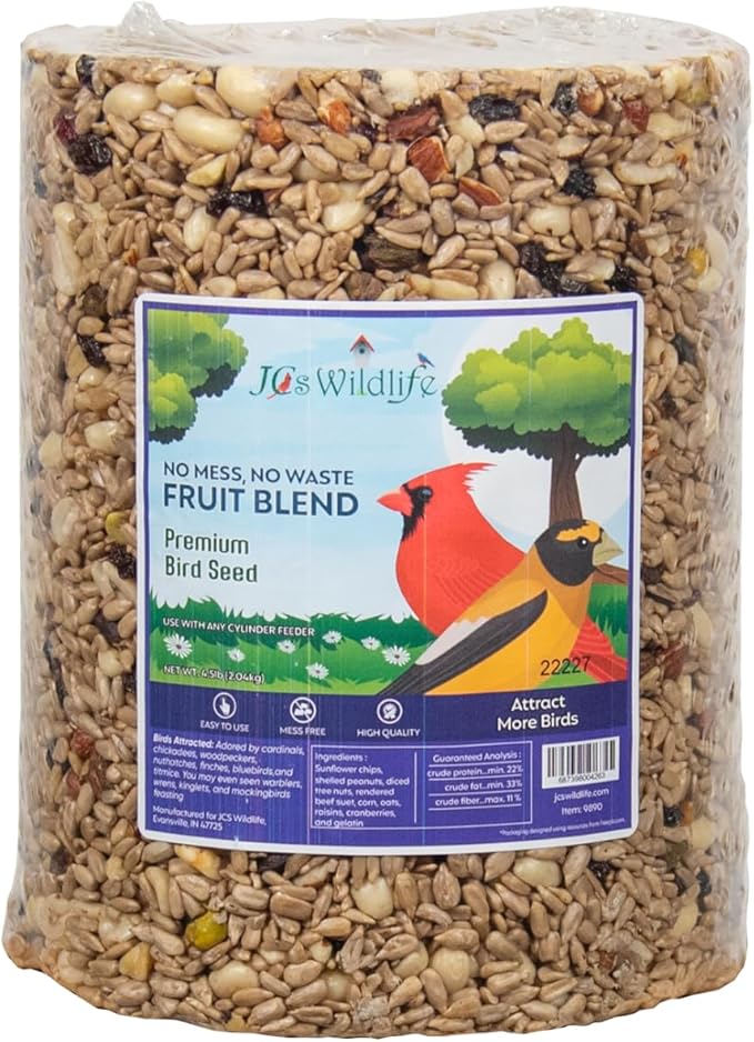JCs Wildlife 5 Pack Premium Bird Seed Blend Large Cylinder with Hole Variety Pack