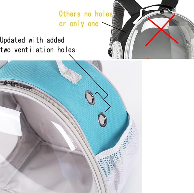 Leopard Gecko Backpack Carrier,Reptile Portable Backpack Carrier with Small Backpack Harness Leash Set,Space Capsule Clear Bubble Window Travel Backpack for Lizard Travel,Guinea Pig,Rabbit