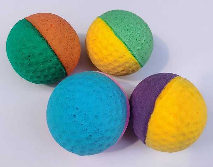 YnFag Foam Balls Soccer Balls Cat Toys for Indoor Cats (12Pcs Two-Color Golf)