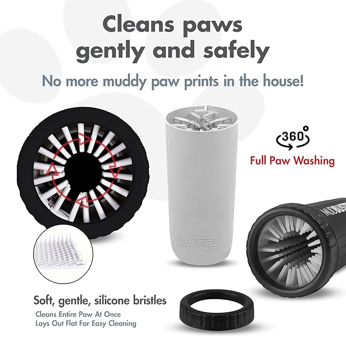 Dexas Medium Dog Paw Cleaner, Matte Black - Premium Quality Pet Supplies and Dog Accessories - Easy to Use and Clean MudBuster for Dogs - Patented Product - BPA Free
