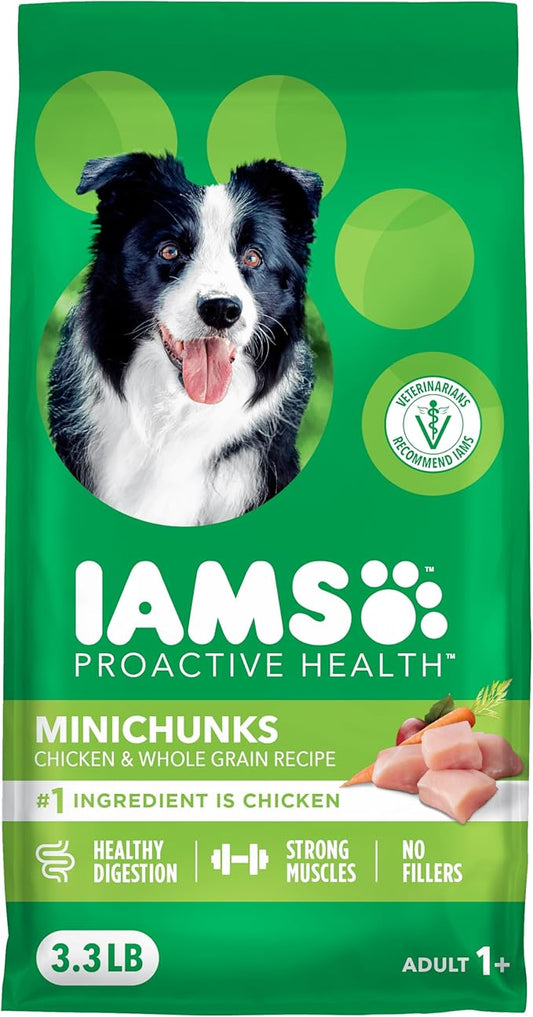 IAMS Proactive Health Minichunks Adult Dry Dog Food with Real Chicken, 3.3 lb. Bag