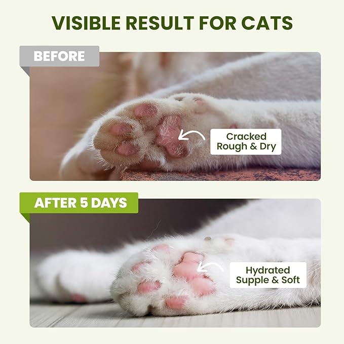 Lick-Safe Dog Paw & Nose Balm with Coconut Oil | All-Natural Moisturizer & Soother for Dry, Cracked Pads & Snout| Cat Wax & Cream, Nose Butter for frenchies| Horse Hoof Care (60 g /2.1 oz)