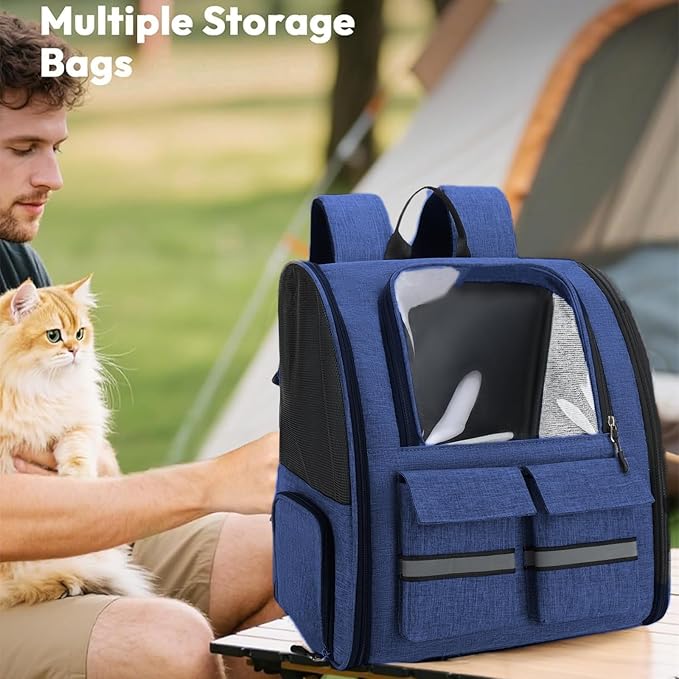 Cat Backpack Carrier Small Dogs Backpack Carrier,Large Space Breathable Cat Bubble Backpack,Shaded Puppy Backpack Carrier,Ventilated for Travel, Hiking,Cycling,Shopping,and Vet