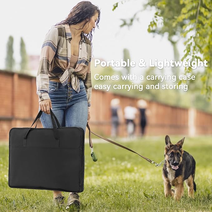 PETSFIT 36" Dog Playpen with Dual Zipper Doors –Sturdy Foldable Puppy Playpen for Medium Dogs with Removable Mesh Top and Leakproof Bottom