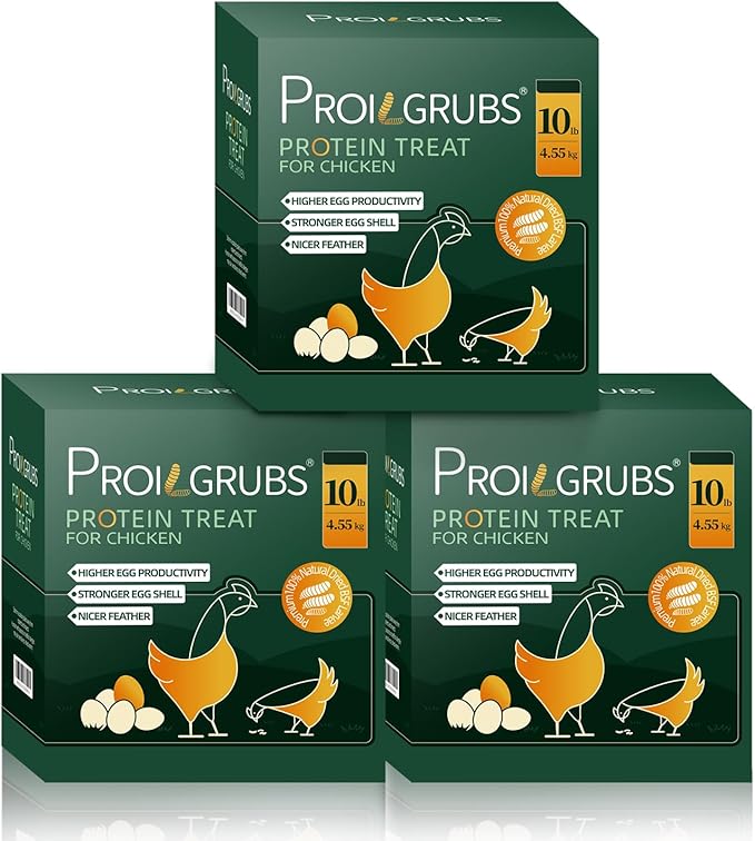 PROILGRUBS 30 LBS All Natural Black Soldier Fly Larvae Treats - Non-GMO Dried Grubs for Chickens, Hens, Birds - Meal Worms