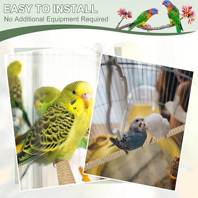 Parrot Perch, Wooden Parrot Perch Stand Toy, Paw Grinding Stick, Bird Cage Accessories, 2 Sizes (Wood Color, 3 Pack) Birds Toys Intended for Cage/Parakeets/Conure/Budgie