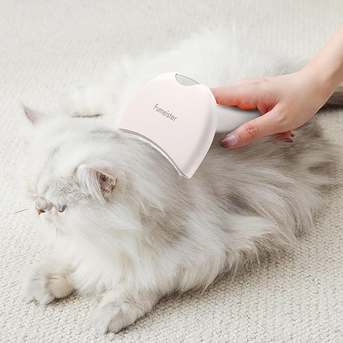 Pet Undercoat Deshedding Tool for Dogs - Wide Curved Undercoat Brush for Effortless Pet Deshedding, Loose Hair Remover for Dogs & Cats (White)