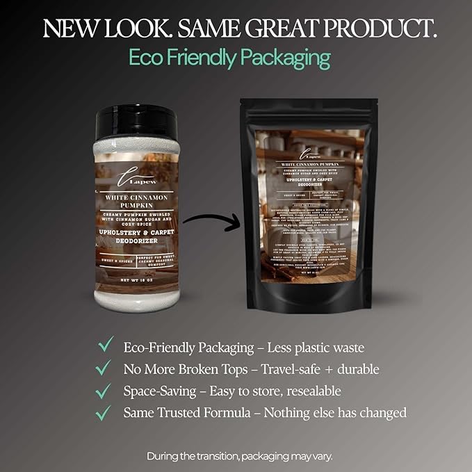 White Cinnamon Pumpkin Carpet Freshener Powder: Powerful Odor Eliminator for Home, Upholstery Deodorizer, Carpet Deodorizer, Pet Urine, Cat Litter Box - White Pumpkin Fragrance