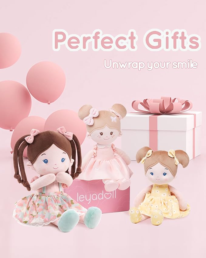 Soft Baby Doll Toys (16''), My First Baby Rag Doll for 1 Year-Old Girl Birthday Gift, Christmas Plush Toys Gift for Toddler Kids Infants- Meadow Girl