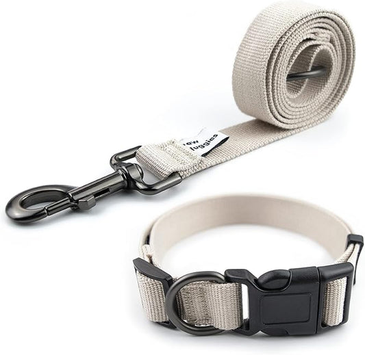 Beidge Dog Collar and Leash Set for Small Dogs, Breathable, Anti-Odor & Soft, Comfortable for Sensitive Skin Puppies, 90% Bamboo Rayon, Quick Release Buckle Pet Collar for Chihuahuas Frenchie