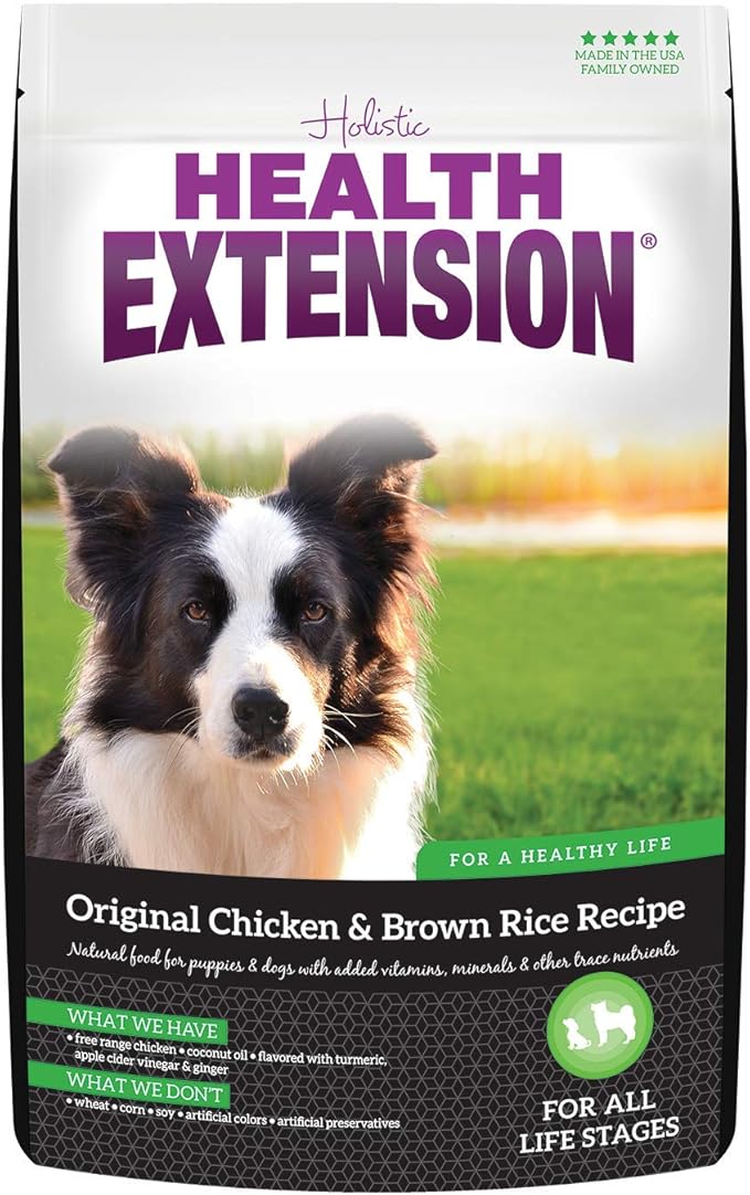 Health Extension Original Chicken & Brown Rice, Protein Packed Formula with Probiotics & Superfoods for Digestion & Coat Health (4 lb Bag)